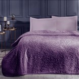 ТРЕНДИ тъмно лила-Двойно релефно пухкаво одеяло